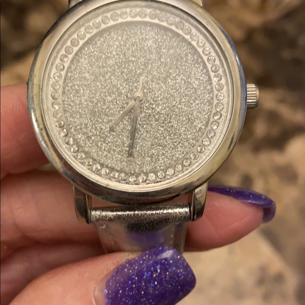 Silver sparkle watch